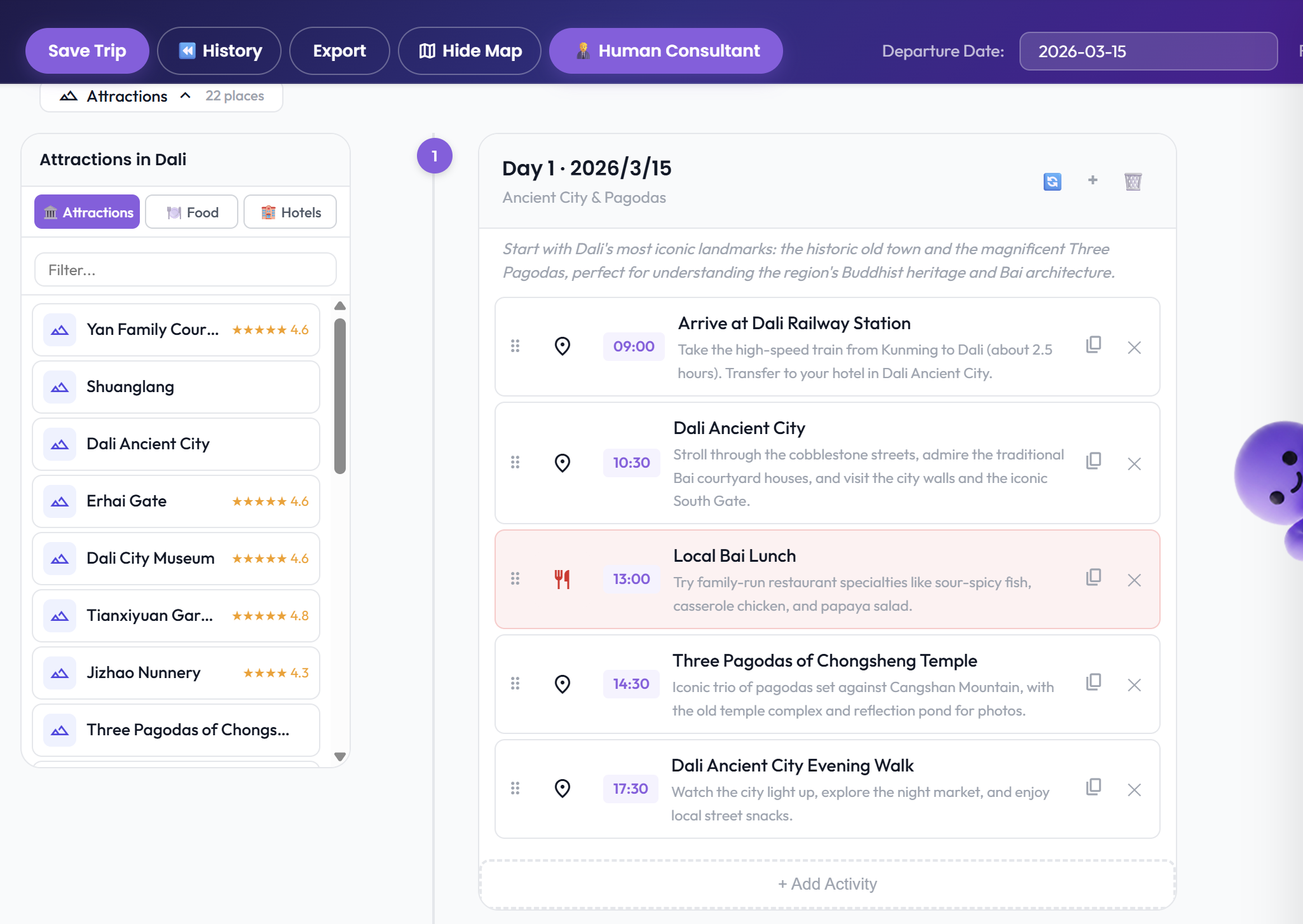 A day-by-day itinerary plan
